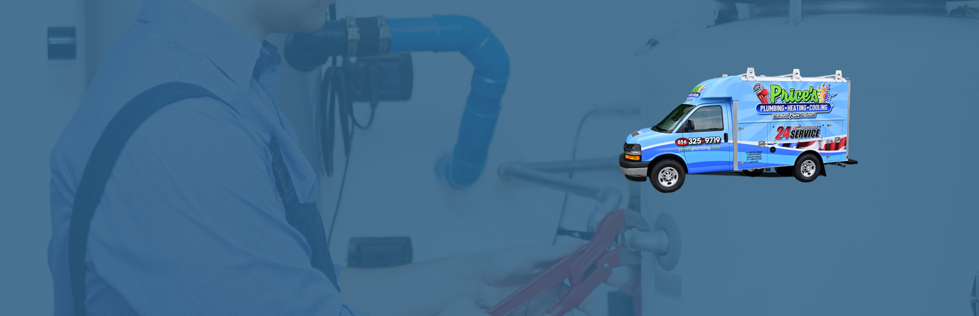 Plumber servicing a residential water heater
